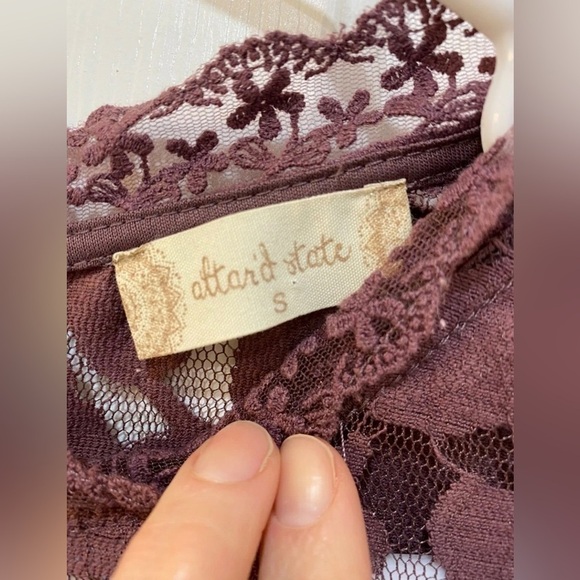 Altar'd State Sleeveless A-Line Plum Lace Overlay Floral Dress Women's Size S. - Picture 3 of 5